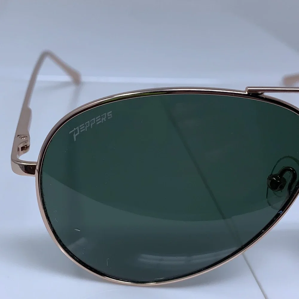 Peppers Unisex Maverick Polarized Aviator Sunglasses New